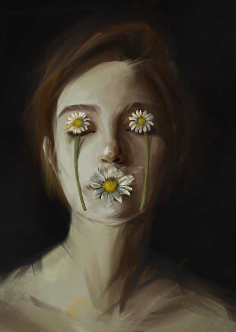 Digital portrait of an young woman